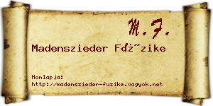 Madenszieder Füzike névjegykártya